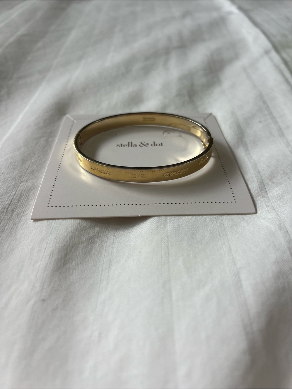 Stella & Dot Gold Love Variations Slim Bangle